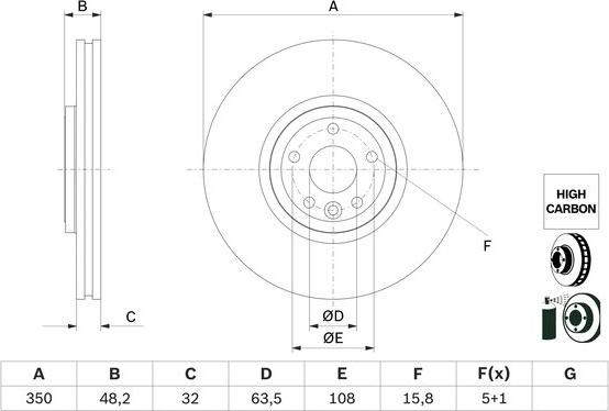 BOSCH 0 986 479 G33 — Tarcza hamulcowa