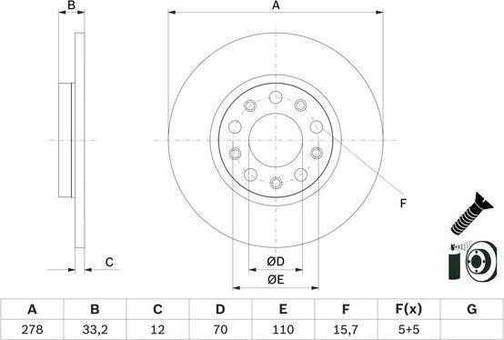 BOSCH 0 986 479 G21 — Tarcza hamulcowa