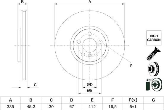 BOSCH 0 986 479 H10 — Tarcza hamulcowa