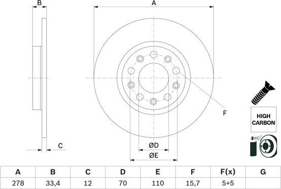 BOSCH 0 986 479 H24 — Tarcza hamulcowa