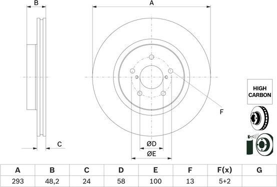 BOSCH 0 986 479 H28 — Tarcza hamulcowa