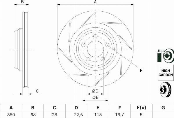 BOSCH 0 986 479 J95 — Tarcza hamulcowa