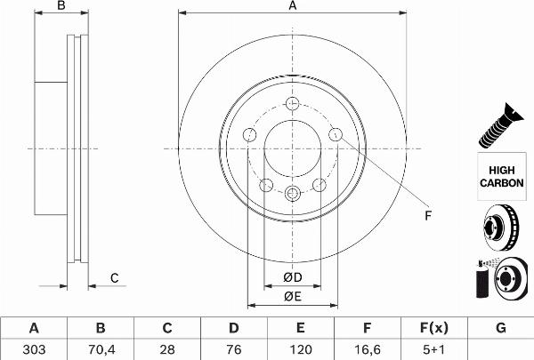 BOSCH 0 986 479 J83 — Tarcza hamulcowa