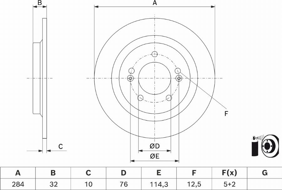 BOSCH 0 986 479 J22 — Tarcza hamulcowa