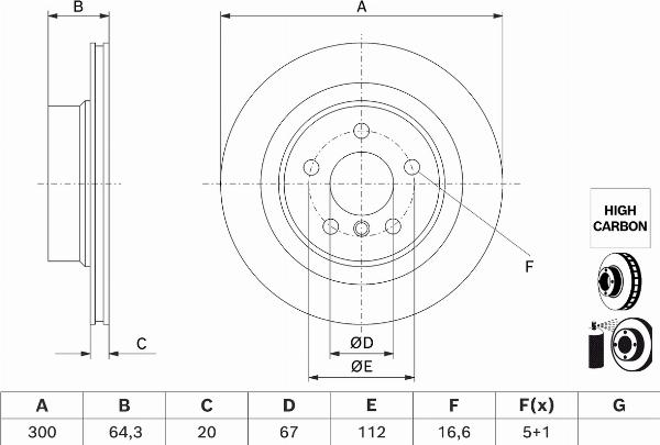 BOSCH 0 986 479 J70 — Tarcza hamulcowa