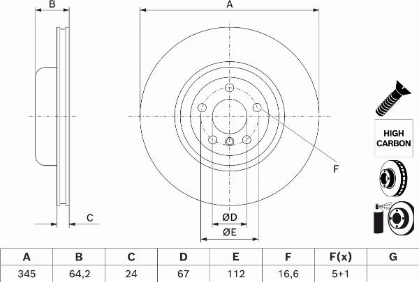 BOSCH 0 986 479 J71 — Tarcza hamulcowa