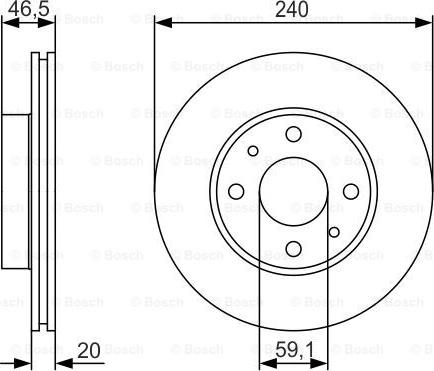 BOSCH 0 986 479 S74 - TARCZA HAM. FIAT P. ALBEA-PALIO 1.2-1.6-1.7 TD 97-04