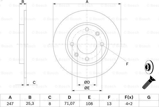 BOSCH 0 986 479 B35 - Tarcza hamulcowa