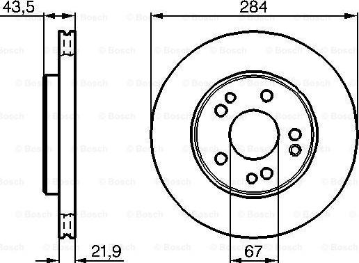 BOSCH 0 986 478 186 - Tarcza hamulcowa