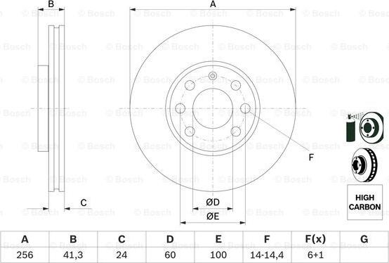 BOSCH 0 986 478 881 - TARCZA HAM. OPEL P. ASTRA G