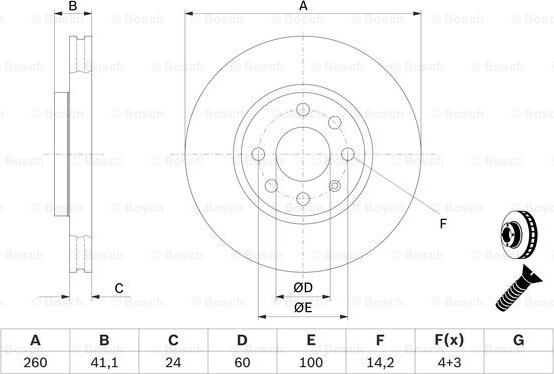 BOSCH 0 986 479 B46 - Tarcza hamulcowa