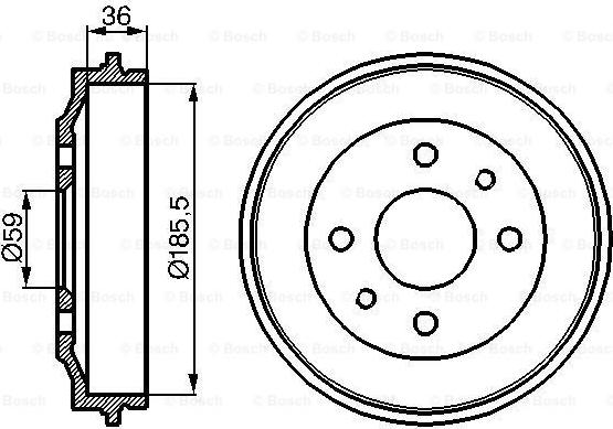 BOSCH 0 986 477 055 - BĘBEN HAM. FIAT T. UNO-CINQUECENTO-PANDA 83-02