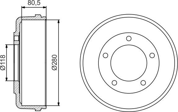 BOSCH 0 986 477 203 — Bęben hamulcowy