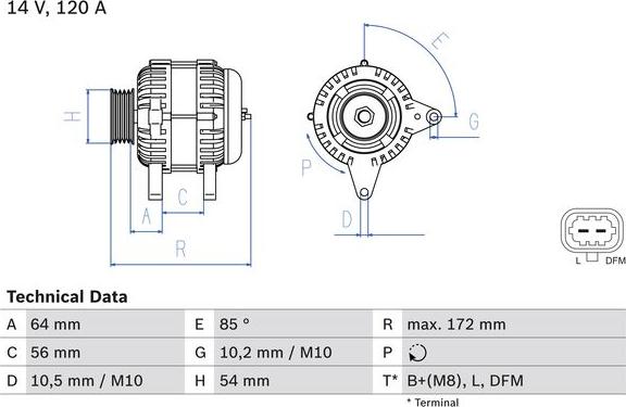 BOSCH 0 986 049 990 — Alternator
