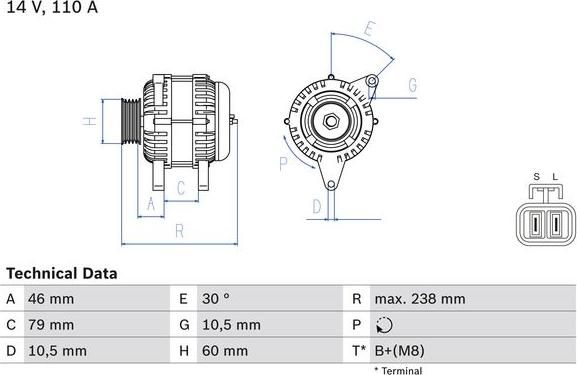 BOSCH 0 986 049 500 - Alternator
