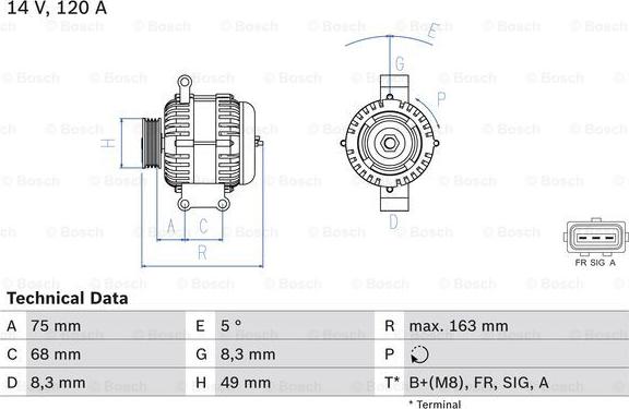 BOSCH 0 986 049 670 — Alternator