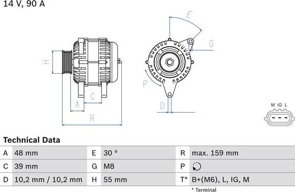 BOSCH 0 986 049 211 — Alternator