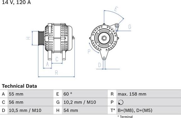 BOSCH 0 986 044 410 — Alternator
