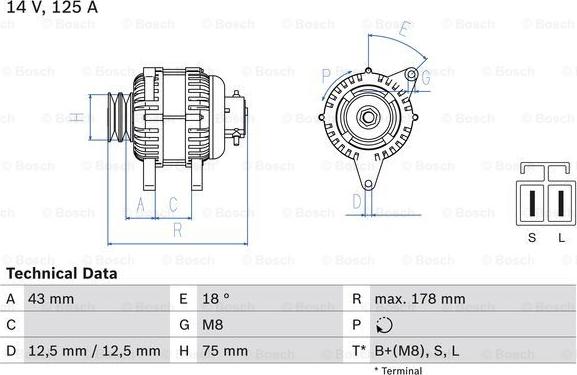 BOSCH 0 986 045 611 — Alternator
