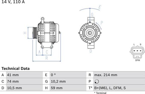 BOSCH 0 986 045 370 — Alternator