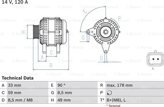 BOSCH 0 986 045 241 - ALTERNATOR RENAULT-NISSAN-OPEL