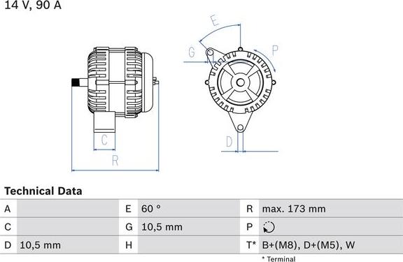 BOSCH 0 986 046 000 — Alternator