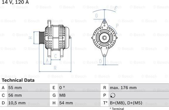BOSCH 0 986 046 150 — Alternator