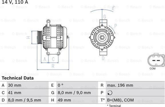 BOSCH 0 986 046 130 — Alternator