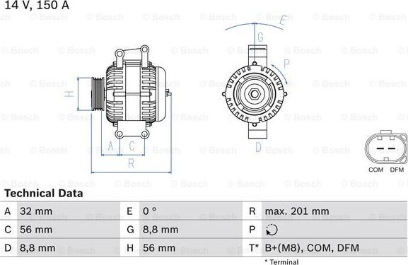 BOSCH 0 986 046 300 — Alternator