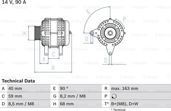 BOSCH 0 986 040 330 - ALTERNATOR VW LT 96--T4 2.5TDI REGENEROWANY