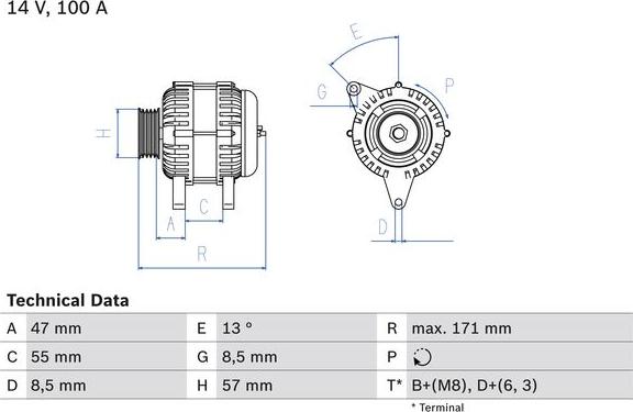 BOSCH 0 986 040 370 — Alternator
