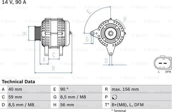 BOSCH 0 986 041 500 - Rdzeń alternatora