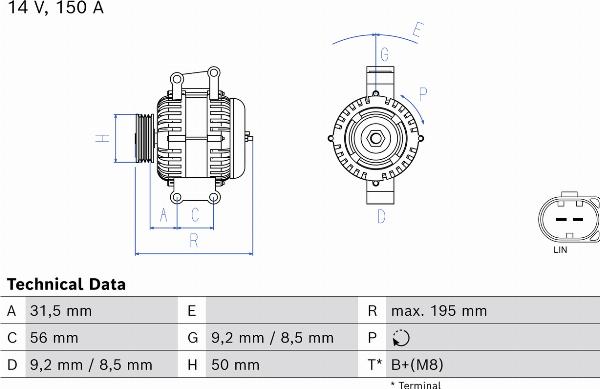 BOSCH 0 986 048 970 — Alternator