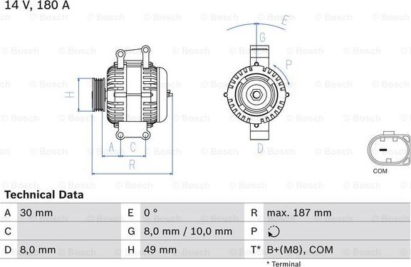 BOSCH 0 986 048 820 — Alternator