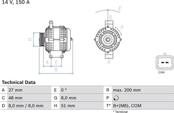 BOSCH 0 986 048 740 — Alternator