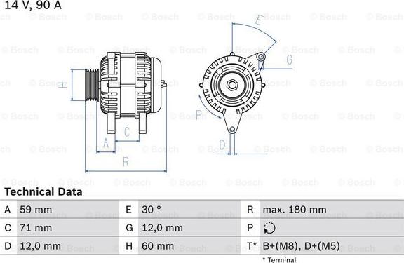 BOSCH 0 986 042 000 — Alternator