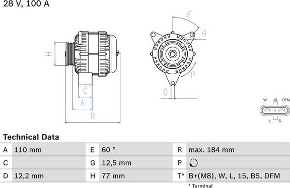 BOSCH 0 986 042 390 - Alternator