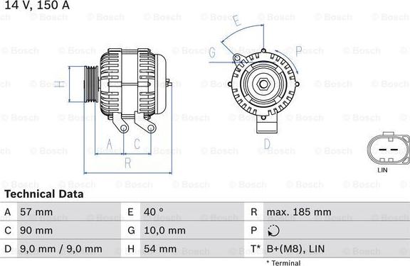 BOSCH 0 986 047 930 — Alternator