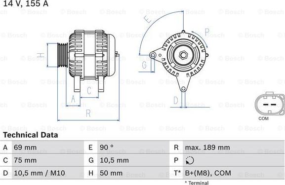 BOSCH 0 986 047 400 — Alternator