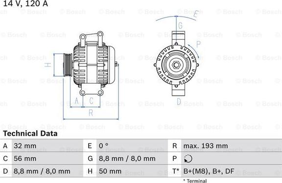 BOSCH 0 986 047 660 — Alternator
