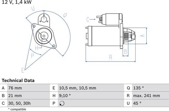 BOSCH 0 986 014 840 — Rozrusznik
