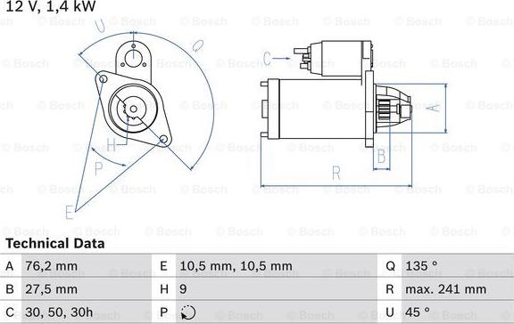 BOSCH 0 986 015 050 — Rozrusznik