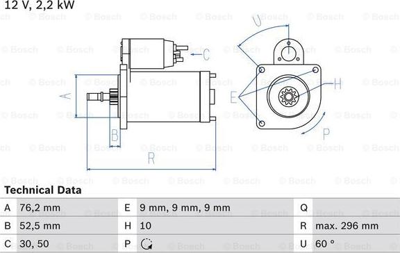 BOSCH 0 986 016 340 - ROZRUSZNIK VW VOLKSWAGEN TRANSPORTER USA. TRANSPORTER T4