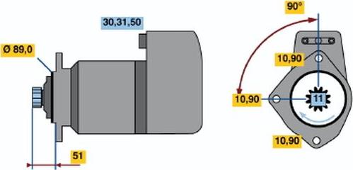 BOSCH 0 986 011 480 - Rozrusznik