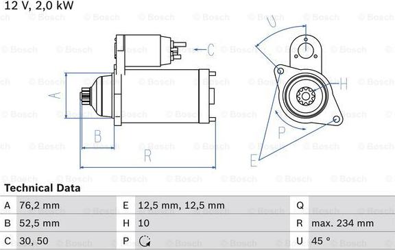 BOSCH 0 986 018 500 - ROZRUSZNIK VW POLO- FABIA 1.9SDI 01-09