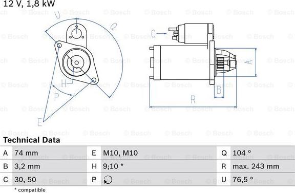 BOSCH 0 986 018 680 - ROZRUSZNIK TOYOTA AVENSIS 03-