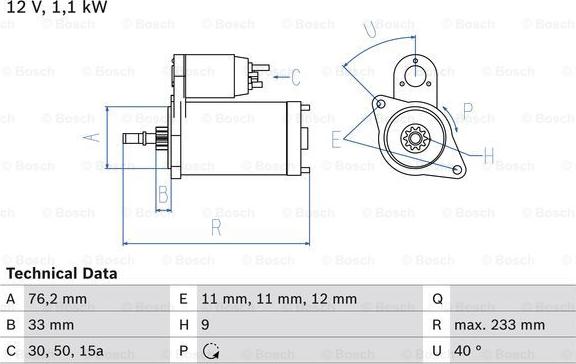 BOSCH 0 986 018 200 - ROZRUSZNIK VW 1.4-2.0 GOLF 82-