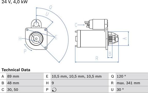BOSCH 0 986 013 490 - Rozrusznik