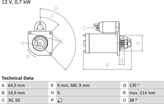 BOSCH 0 986 017 030 - Rozrusznik