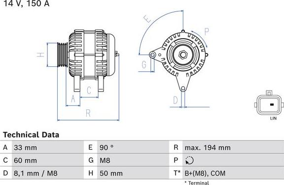 BOSCH 0 986 084 690 — Alternator